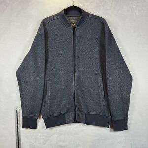 ORVIS Mens Textured Full Zip Bomber Jacket Gray Size M